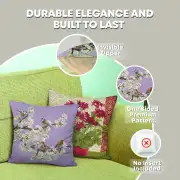 Passerines On Branch Pink French Couch Cushion | Feature