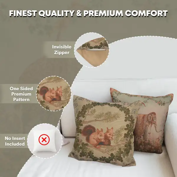 Squirrels French Couch Cushion | Feature