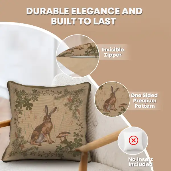 The Hare I Cushion - 19 in. x 19 in. Cotton by Charlotte Home Furnishings | Feature
