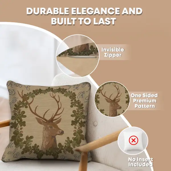 ABC Stag Tapestry Cushion Cover - 19 in. x 19 in. Cotton by Charlotte Home Furnishings Inc | Feature