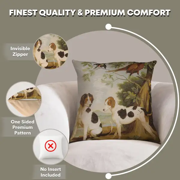 Hunting Dogs Cushion - 19 in. x 19 in. Cotton by Charlotte Home Furnishings | Feature