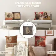 Tabby Cat Sitting Dark Grey French Couch Cushion | Application