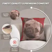 Pugs Face Red I Cushion | Feature