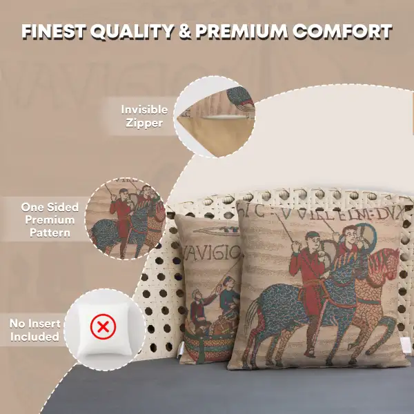 Bayeux Horseriders Cushion | Feature