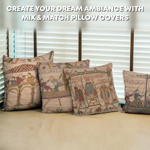 Bayeux Cathedral Cushion - 14 in. x 14 in. Cotton by Charlotte Home Furnishings | Orientation