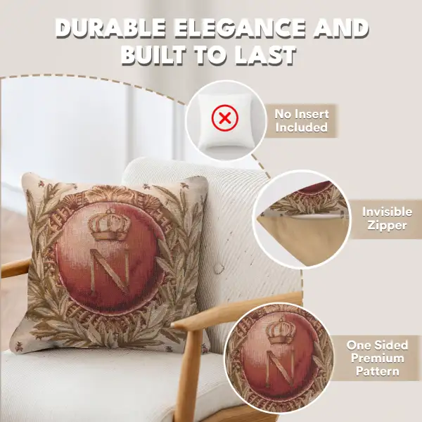 Empire Napoleon I Tapestry Cushion Cover - 14 in. x 14 in. Cotton by Charlotte Home Furnishings Inc | Feature