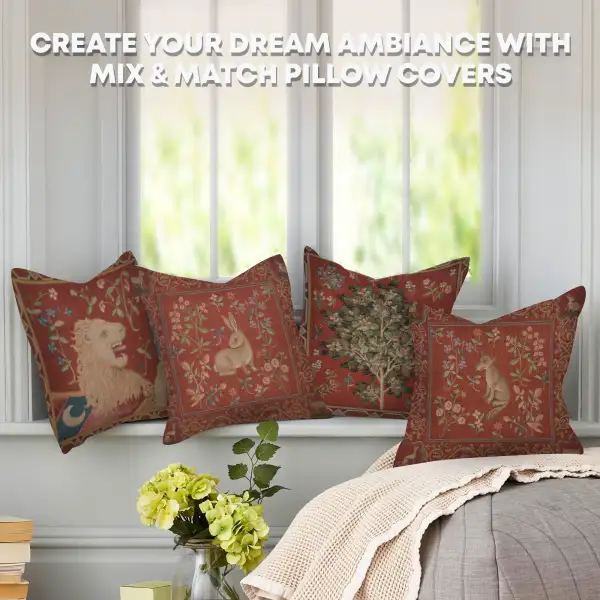 The Touch I Small Tapestry Cushion Cover - 14 in. x 14 in. Cotton by Charlotte Home Furnishings Inc | Orientation
