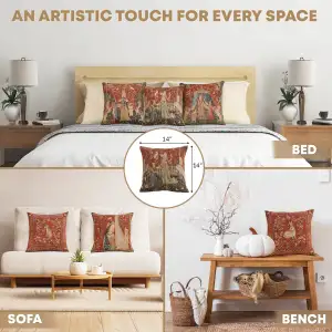 The Taste I Small Tapestry Cushion Cover - 14 in. x 14 in. Cotton by Charlotte Home Furnishings Inc