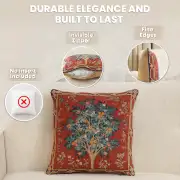 Orange Tree Small Tapestry Cushion Cover - 14 in. x 14 in. Cotton by Charlotte Home Furnishings Inc | Feature