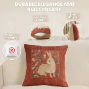Sitting Rabbit in Red French Couch Cushion | Feature