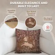 Licorne Captive In Red French Couch Cushion | Feature