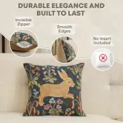 Running Rabbit in Blue French Couch Cushion | Feature