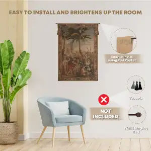 La Recolte Des Ananas I French Wall Tapestry - 58 in. x 88 in. Wool/cotton/others by Charlotte Home Furnishings Inc