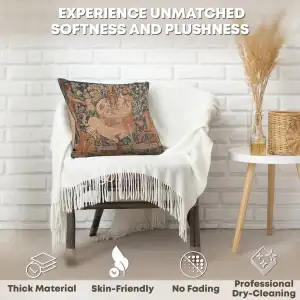 La Licorne A La Fontaine Tapestry Cushion Cover - 19 in. x 19 in. Cotton by Charlotte Home Furnishings Inc