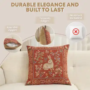 Medieval Rabbit I Tapestry Cushion Cover - 19 in. x 19 in. Cotton/Polyester/Viscose by Charlotte Home Furnishings Inc