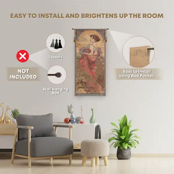Mucha Summer I Belgian Wall Tapestry | Family