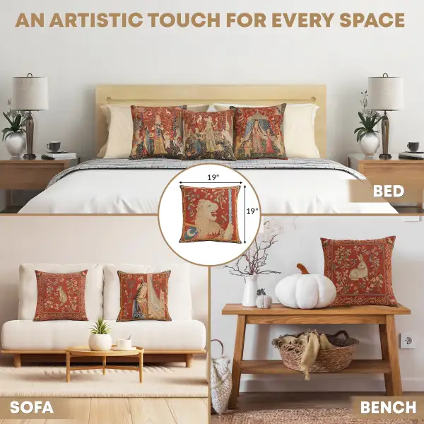 Le Lion Medieval French Couch Cushion | Application