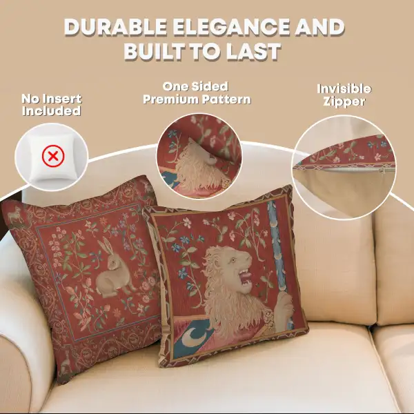 Le Lion Medieval French Couch Cushion | Feature