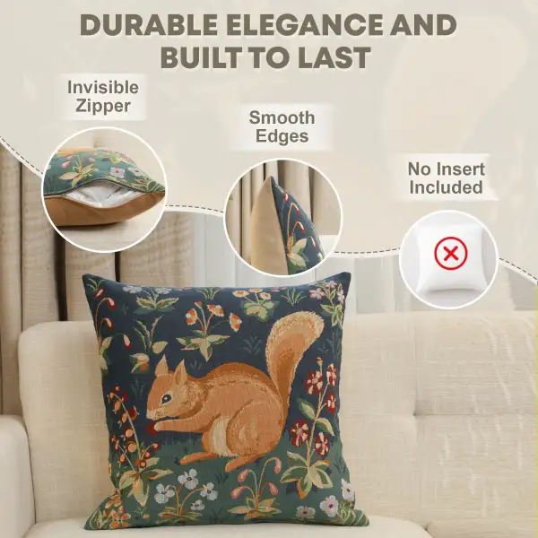 Tree Squirrel Cushion - 19 in. x 19 in. Cotton by Charlotte Home Furnishings | Feature