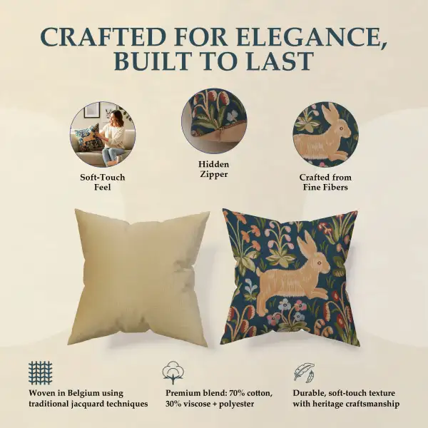 Medieval Rabbit Running French Couch Cushion | Life Style 1