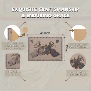 Tournament Of Knights Roi Rene Belgian Tapestry - 46 in. x 33 in. Cotton/Viscose/Polyester by Charlotte Home Furnishings Inc