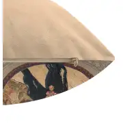 Brunette Belgian Cushion Cover - 18 in. x 18 in. Cotton/Viscose/Polyester by Alphonse Mucha | Close Up 4