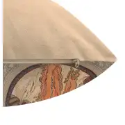 Rousse Belgian Cushion Cover - 18 in. x 18 in. Cotton/Viscose/Polyester by Alphonse Mucha | Close Up 4