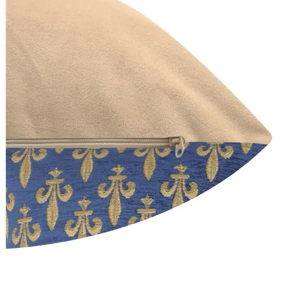 Fleur De Lys Reduit Belgian Cushion Cover - 14 in. x 14 in. SoftCottonChenille by Charlotte Home Furnishings | Close Up 2