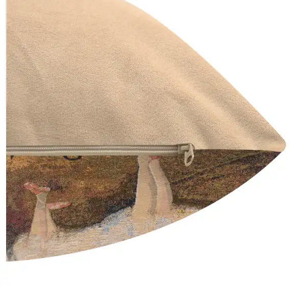 Degas Deux Dansiuses Large Belgian Cushion Cover - 18 in. x 18 in. Cotton/viscose/goldthreadembellishments by Edgar Degas | Close Up 4