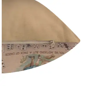 The Pack Of Cards Tapestry Cushion Cover - 14 in. x 14 in. Cotton by John Tenniel