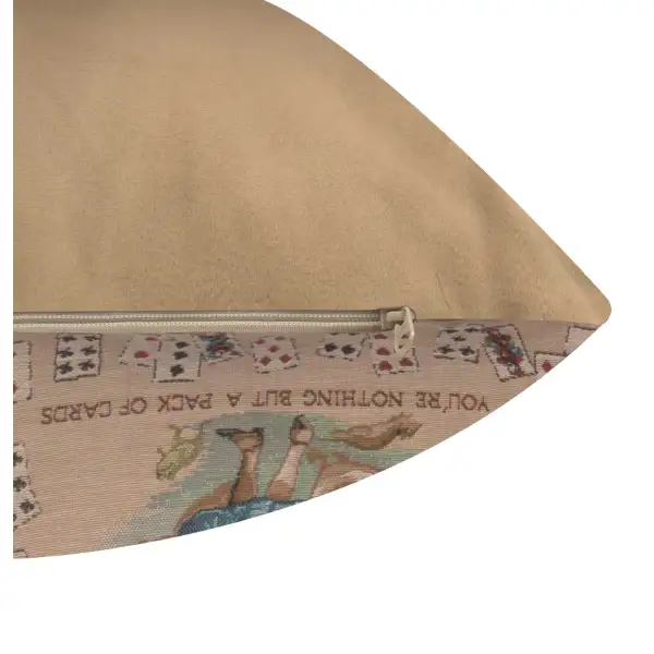 The Pack Of Cards Tapestry Cushion Cover - 14 in. x 14 in. Cotton by John Tenniel | Close Up 2