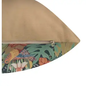 Jungle And Two Birds Tapestry Cushion Cover - 19 in. x 19 in. Cotton by Anne Leurent's