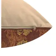 Chrysanthemum Brown Belgian Couch Pillow | Close Up 5