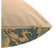 Anemone Blue Gold Belgian Couch Pillow | Close Up 5