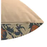 Anemone Blue Rust Belgian Couch Pillow | Close Up 5