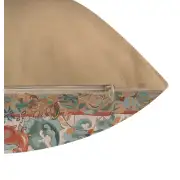 Animals With Aristoloches Light Tapestry Cushion Cover - 19 in. x 19 in. Cotton by Charlotte Home Furnishings Inc | Close Up 4