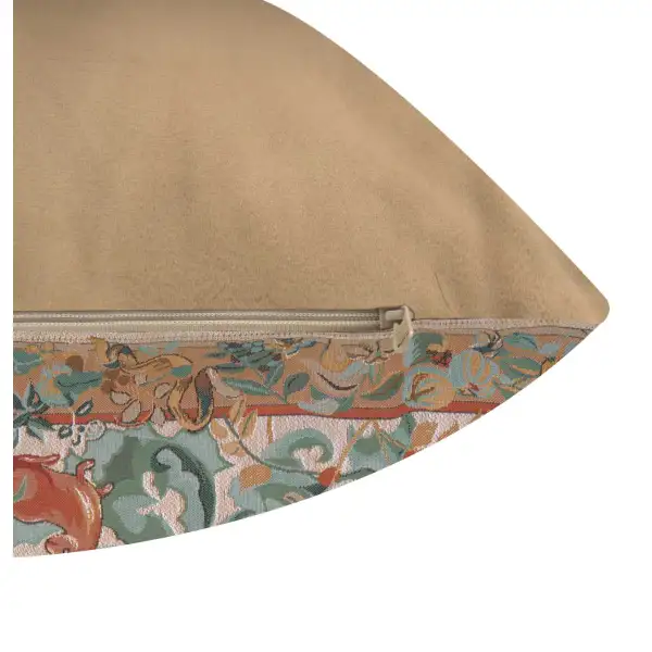 Animals With Aristoloches Light Tapestry Cushion Cover - 19 in. x 19 in. Cotton by Charlotte Home Furnishings Inc | Close Up 4
