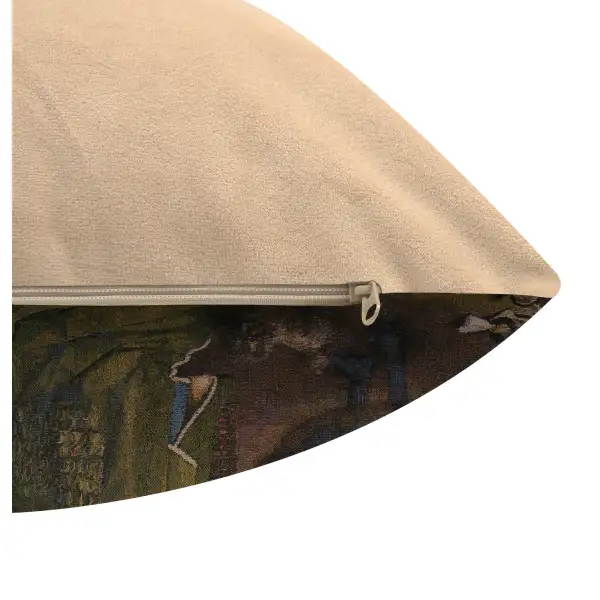 Arnolfini Belgian Cushion Cover - 18 in. x 18 in. Cotton/Viscose/Polyester by Jan and Hubert van Eyck | Close Up 4