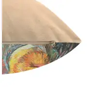 Van Gogh's Self Portrait with Straw Hat Small Belgian Sofa Pillow Cover | Close Up 3