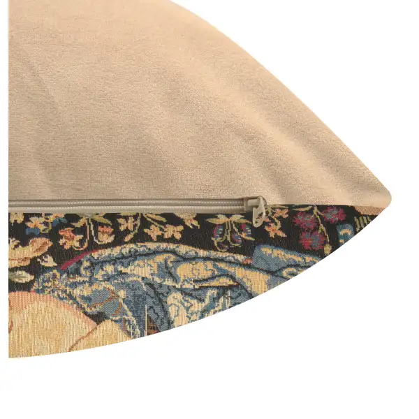 Medieval View Large Belgian Cushion Cover - 18 in. x 18 in. Cotton/Viscose/Polyester by Charlotte Home Furnishings | Close Up 4