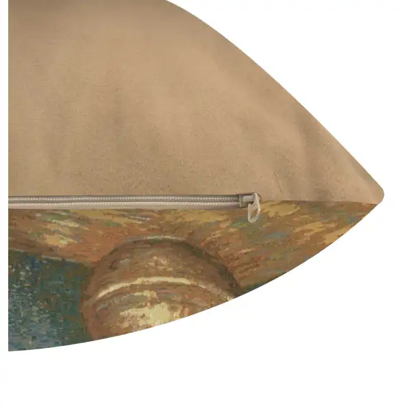C Charlotte Home Furnishings Inc Lilies by Van Gogh French Tapestry Cushion - 19 in. x 19 in. Cotton by Vincent Van Gogh | Close Up 4