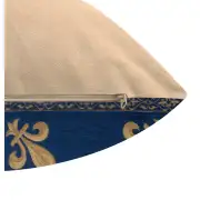 Fleur de Lys Blue III Belgian Sofa Pillow Cover | Close Up 4