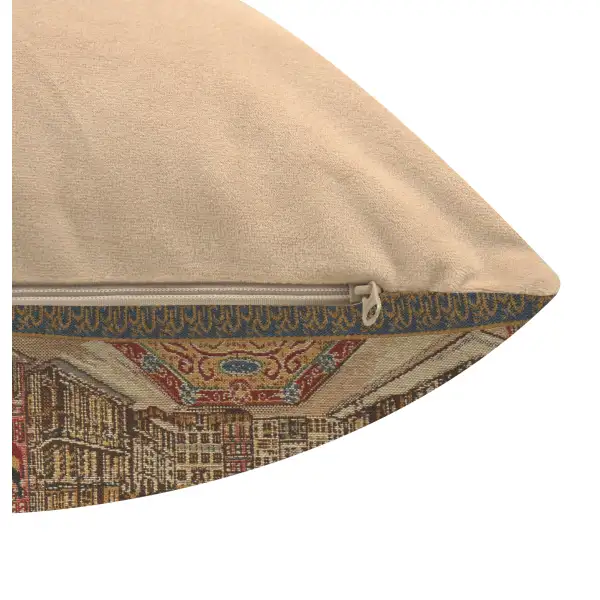 Grand Place Brussels Belgian Cushion Cover - 16 in. x 16 in. Cotton/Viscose/Polyester by Charlotte Home Furnishings | Close Up 2