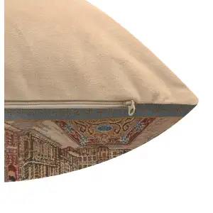 Grand Place Brussels I Belgian Cushion Cover - 16 in. x 16 in. Cotton/Viscose/Polyester by Charlotte Home Furnishings Inc