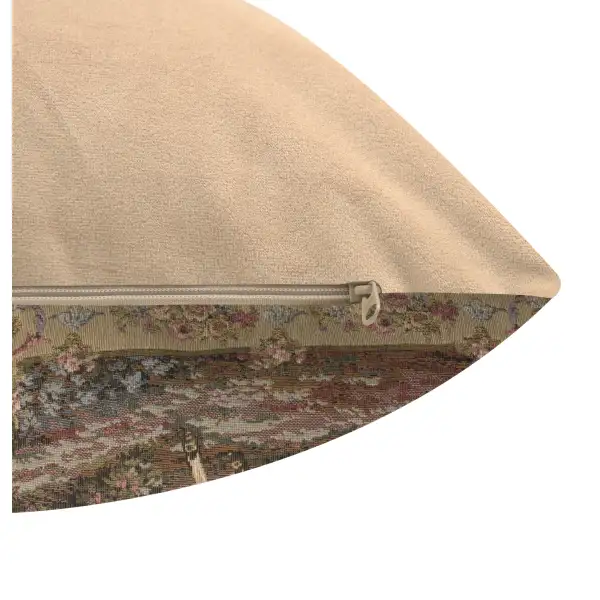 Garden Party Middle Panel Belgian Cushion Cover - 18 in. x 18 in. Cotton/Viscose/Polyester by Francois Boucher | Close Up 4