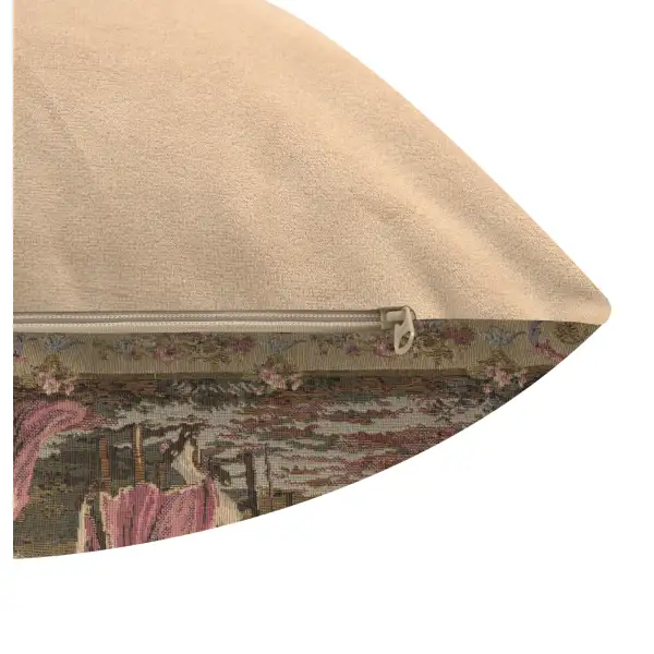 Garden Party Right Panel Belgian Cushion Cover - 18 in. x 18 in. Cotton/Viscose/Polyester by Francois Boucher | 18x18 in