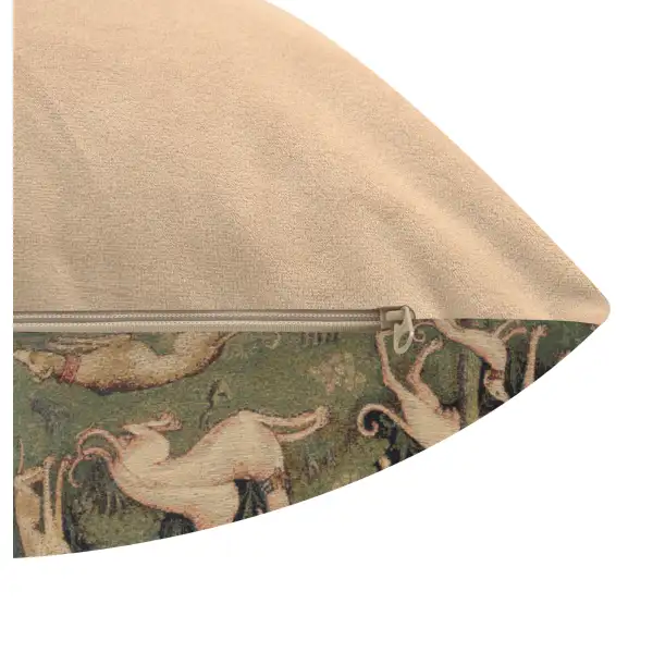 Medieval Dogs Belgian Cushion Cover - 18 in. x 18 in. Cotton/Viscose/Polyester by Charlotte Home Furnishings | Close Up 4