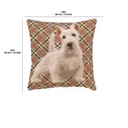 White Scottish Dog Cushion | Close Up 5
