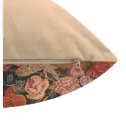 Flora Cotta Black I Belgian Cushion Cover - 16 in. x 16 in. Cotton/Viscose/Polyester by Charlotte Home Furnishings Inc | Close Up 2