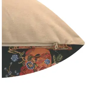 Terra Cotta Black IIII Belgian Cushion Cover - 16 in. x 16 in. Cotton/Viscose/Polyester by Charlotte Home Furnishings Inc